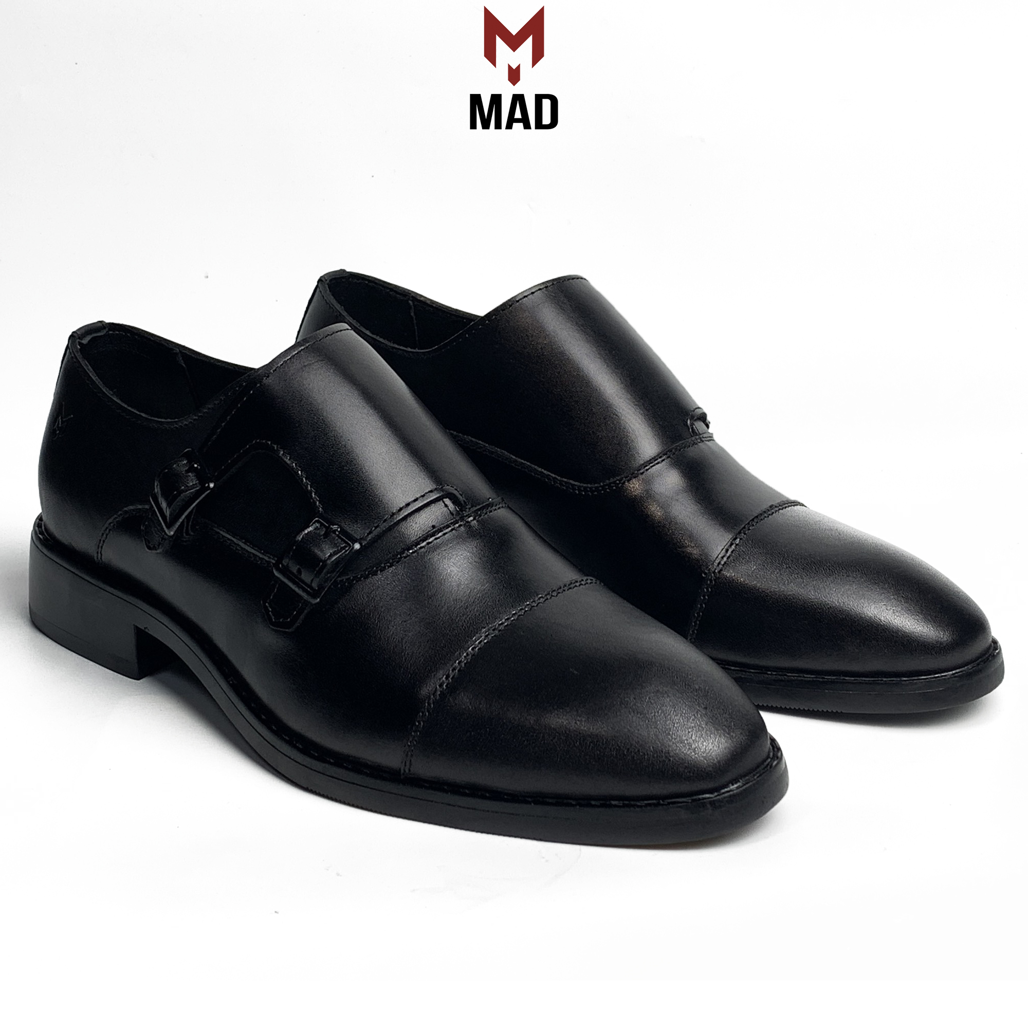 Giày tây nam Double Monk Strap MAD Black da bò cao cấp giá rẻ nhất uy tín chất lượng tốt