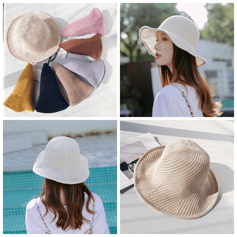 Nón bo dệt kim trơn màu giản dị thời trang cho nữ