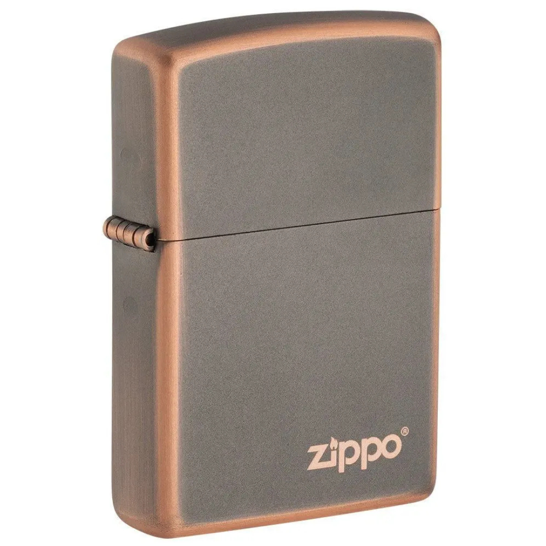 Bật Lửa Zippo Chính Hãng Mỹ Rustic Bronze Logo Màu Đồng Cổ Điển - Chống Gió, Màu Hen Gỉ Tự Nhiên, Bảo Hành Trọn Đời, Quà Tặng Sang Trọng