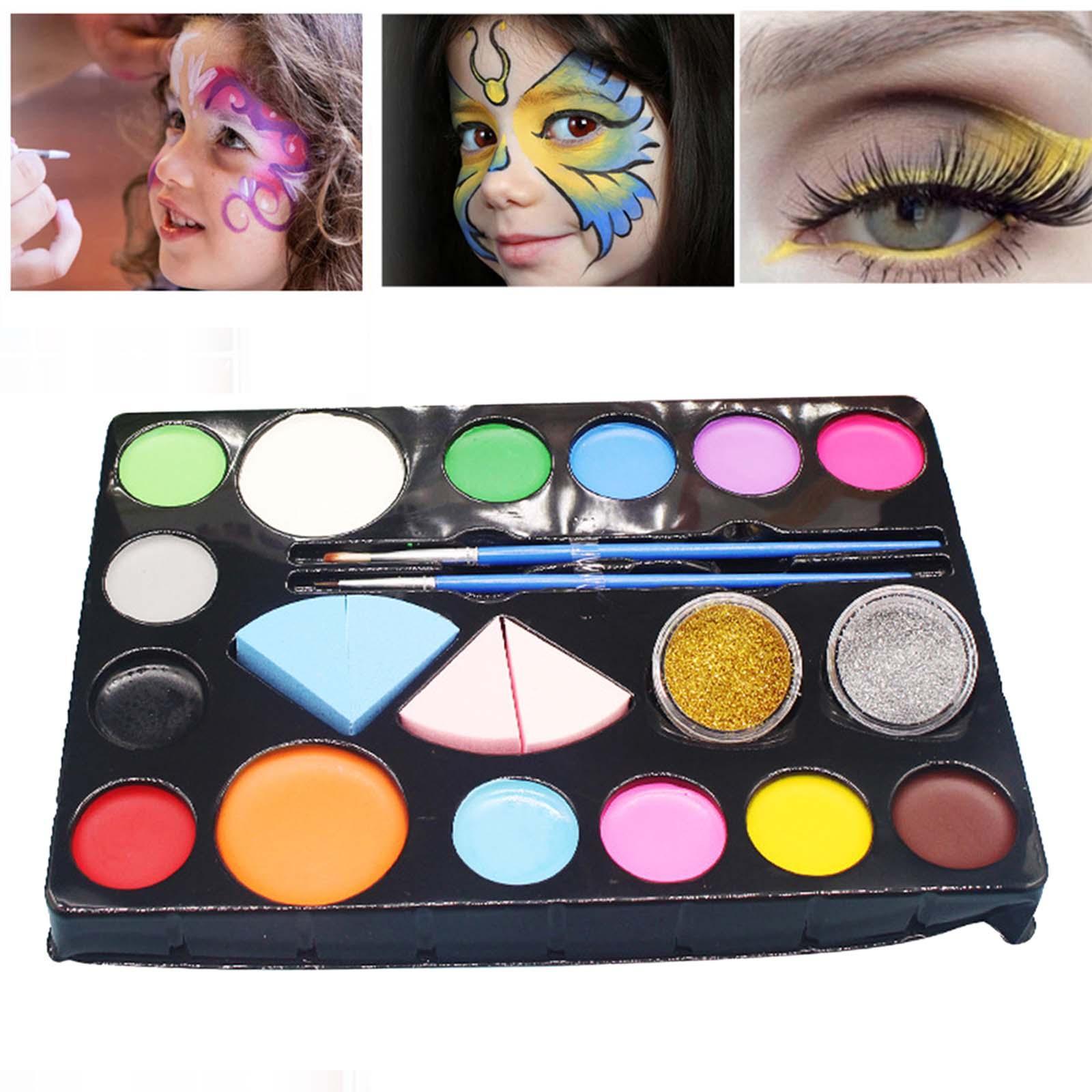 Face Paint Set Facepaint Makeup Set Professional with Sponge and Brushes Face Body Paint Oil Face Painting Set for Theatre Costume Halloween