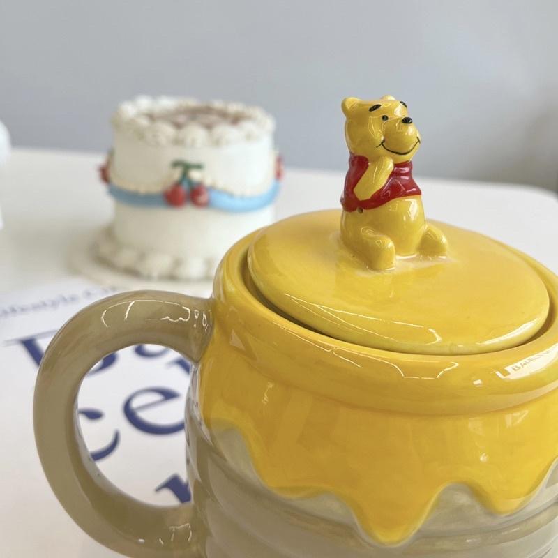 Cốc Ly Uống Nước Có Nắp Đậy In Hình Gấu Pooh
