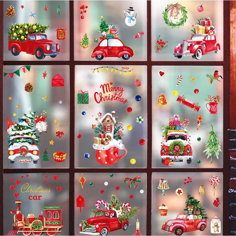 Decal Trang Trí Noel Hai Mặt Hít Tĩnh Điện - XE TẢI QUÀ GIÁNG SINH