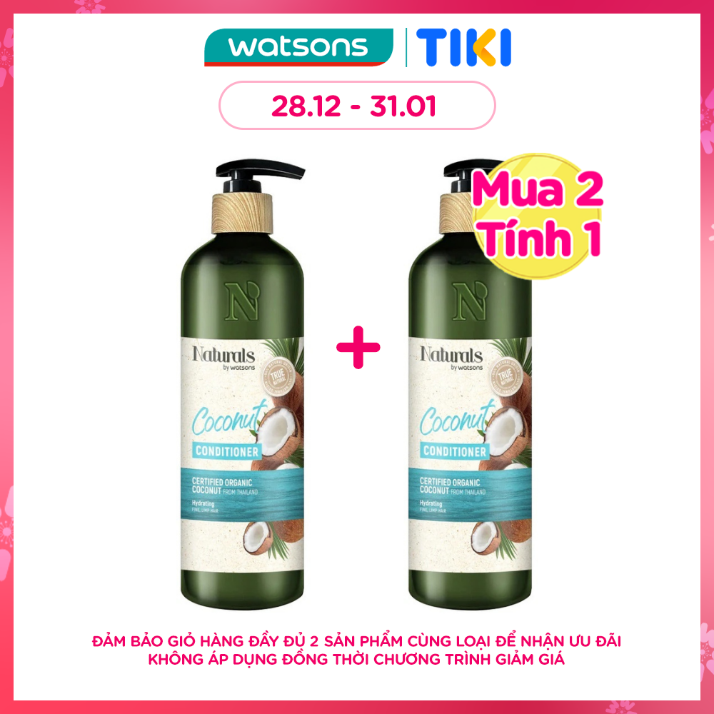 Dầu Xả Naturals By Watsons Hương Dừa True Natural Coconut Conditioner 490ml