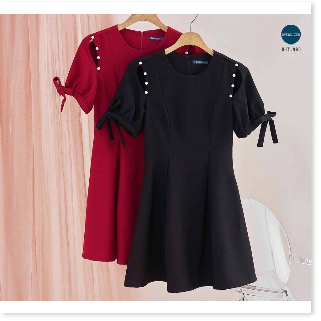 Đầm xòe rớt vai - kết cườm - dịu dàng