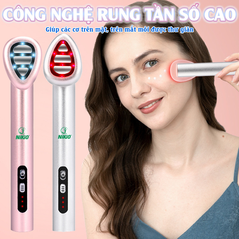 Máy massage mắt môi Nikio NK-125D - Thiết bị làm đẹp đa năng, công nghệ EMS, IPL, rung và nhiệt nóng