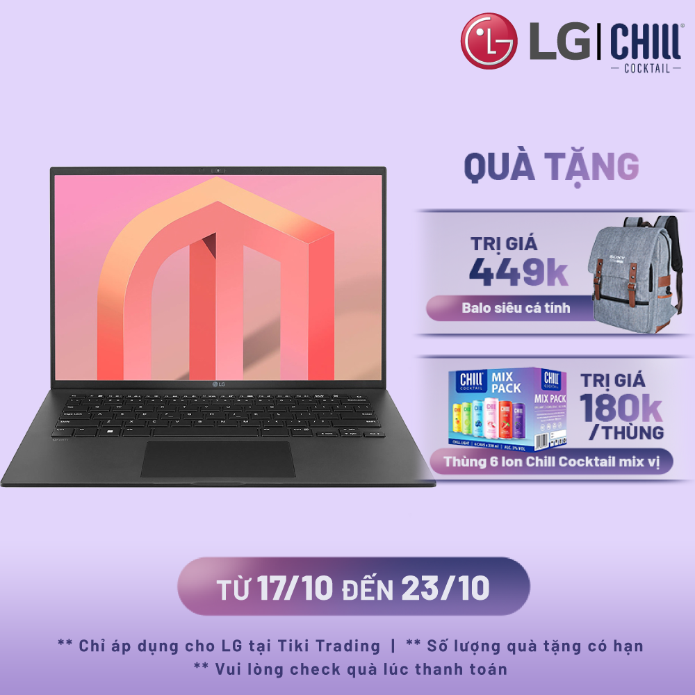 Laptop LG gram 14'', Windows 11 Home Plus, Intel Core i7 Gen 12, 16Gb, 512GB, 14Z90Q-G.AH75A5 - Hàng Chính Hãng