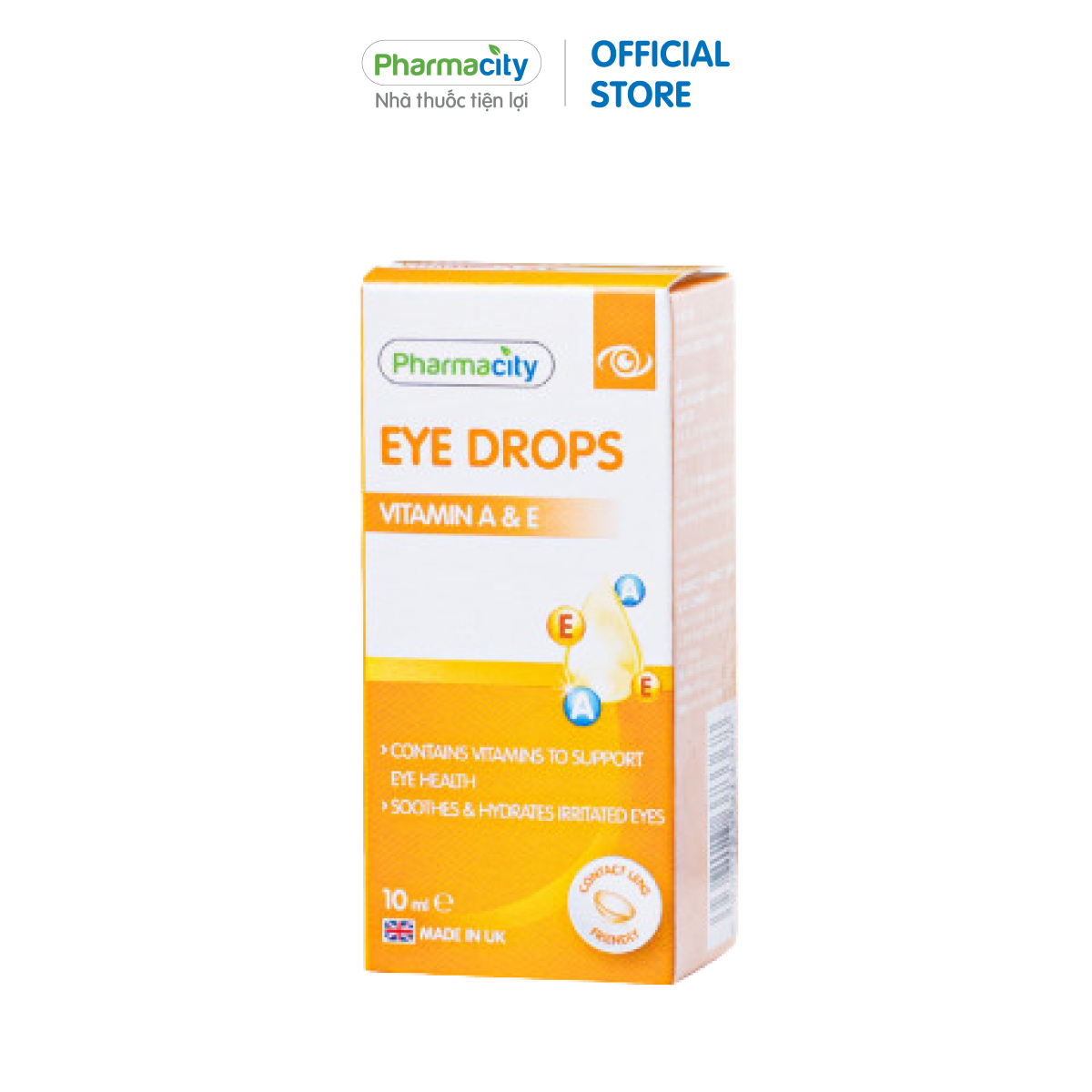 Dung dịch nhỏ mắt Pharmacity Eye Drops - Vitamin A &amp; E (Chai 10ml/ Hộp)