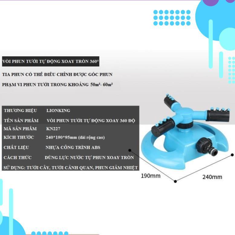 Vòi Phun Nước Tưới Cây, xoay tròn 360 Độ. Tặng kèm 1 khớp nối cấp nước cho béc phun 206799