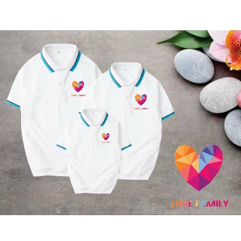 Áo Thun Gia Đình Có Cổ .Chất Liệu Poly Thái 4 Chiều Đủ Size Cho Tất Cả Các Thành Viên Trong Gia Đình Từ 8 Đến 100kg .
