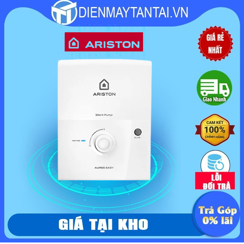 Máy nước nóng trực tiếp có bơm Ariston AURES EASY 4.5P (4500W) - Hàng chính hãng