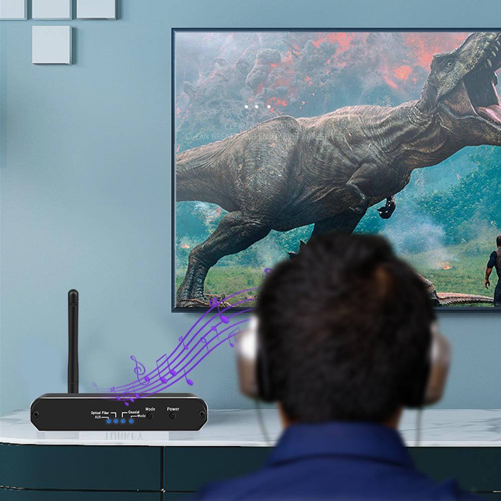 VAORLO DAC Bộ Chuyển Đổi Âm Thanh Kỹ Thuật Số Sang Analog 3.5MM AUX Đồng Trục Sợi Quang Bộ Thu Âm Thanh Bluetooth 5.0 Bộ Phát Cho TV PC