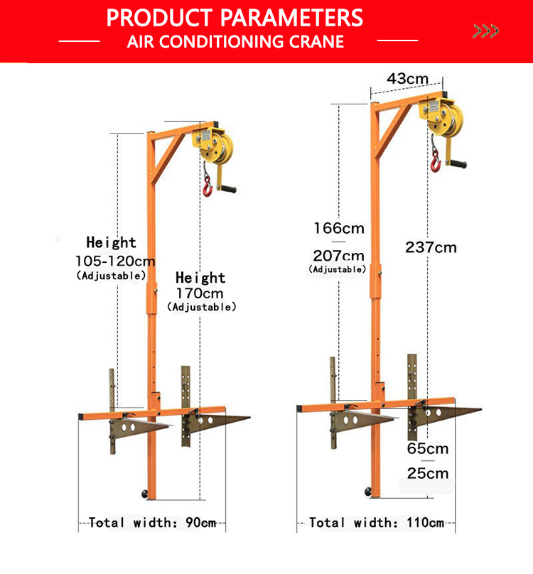 Tời Nâng Cục Nóng Điều Hòa ABG Bộ Tời Quay Tay Tự Hãm, Có Đảo Chiều Và Khung Nâng Hạ Dàn Nóng Điều Hòa