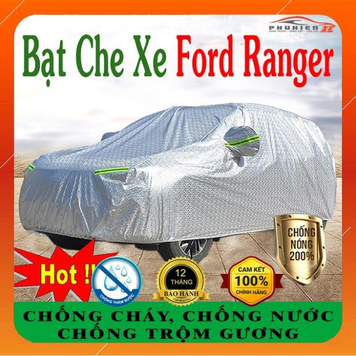 Bạt Phủ Ô Tô FORD RANGER CAO CẤP 3 LỚP Tráng Bạc Cách Nhiệt, Chống Nước, Chống Trộm Gương