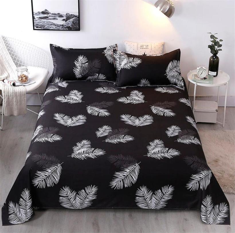 Cotton Polyester Màu Hồng In Họa Ga Giường Tấm Phẳng Mềm Mại Ấm Chăn Ga Gối Đầu Tờ Đơn Đôi Nữ Hoàng Vương Kích Thước Giường