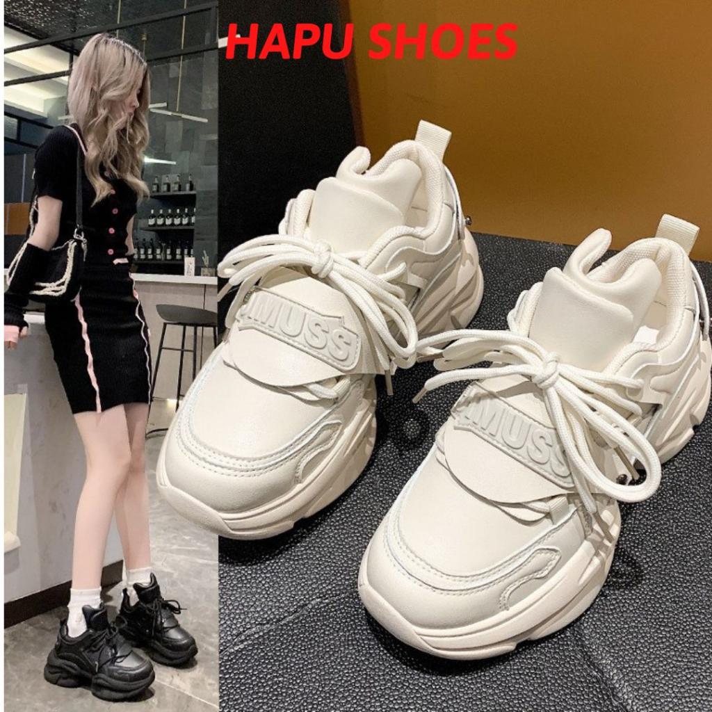 Giày thể thao nữ JMUS buộc dây, giày sneaker độn đế chữ hàn mẫu mới nhất 2023