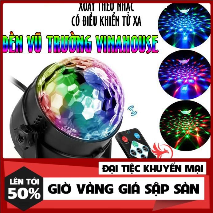 Đèn led xoay 7 màu vũ trường nháy chớp theo nhạc bay phòng sân khấu cảm ứng nhạc có điều khiển