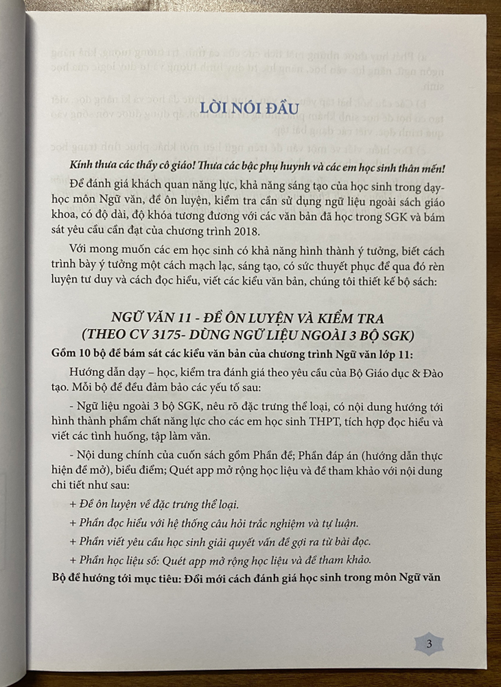 Ngữ văn 11 - Đề ôn luyện và kiểm tra (Dùng ngữ liệu ngoài sgk - Theo chương trình GDPT 2018, Dùng cho 3 bộ SGK)