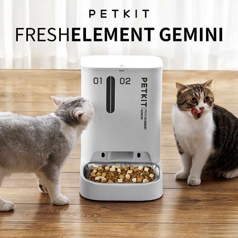 {Hàng Chính Hãng} Petkit Fresh Elemnent Gemini Máy cho ăn tự động cho chó mèo 2 khay