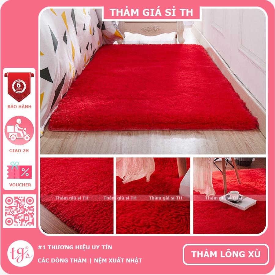 Thảm Lông Xù Đỏ Đô | 160x200cm | Thảm Trang Trí Phòng Khách - Phòng Ngủ - Thảm Trải Sofa - Thảm Dành Cho Bé