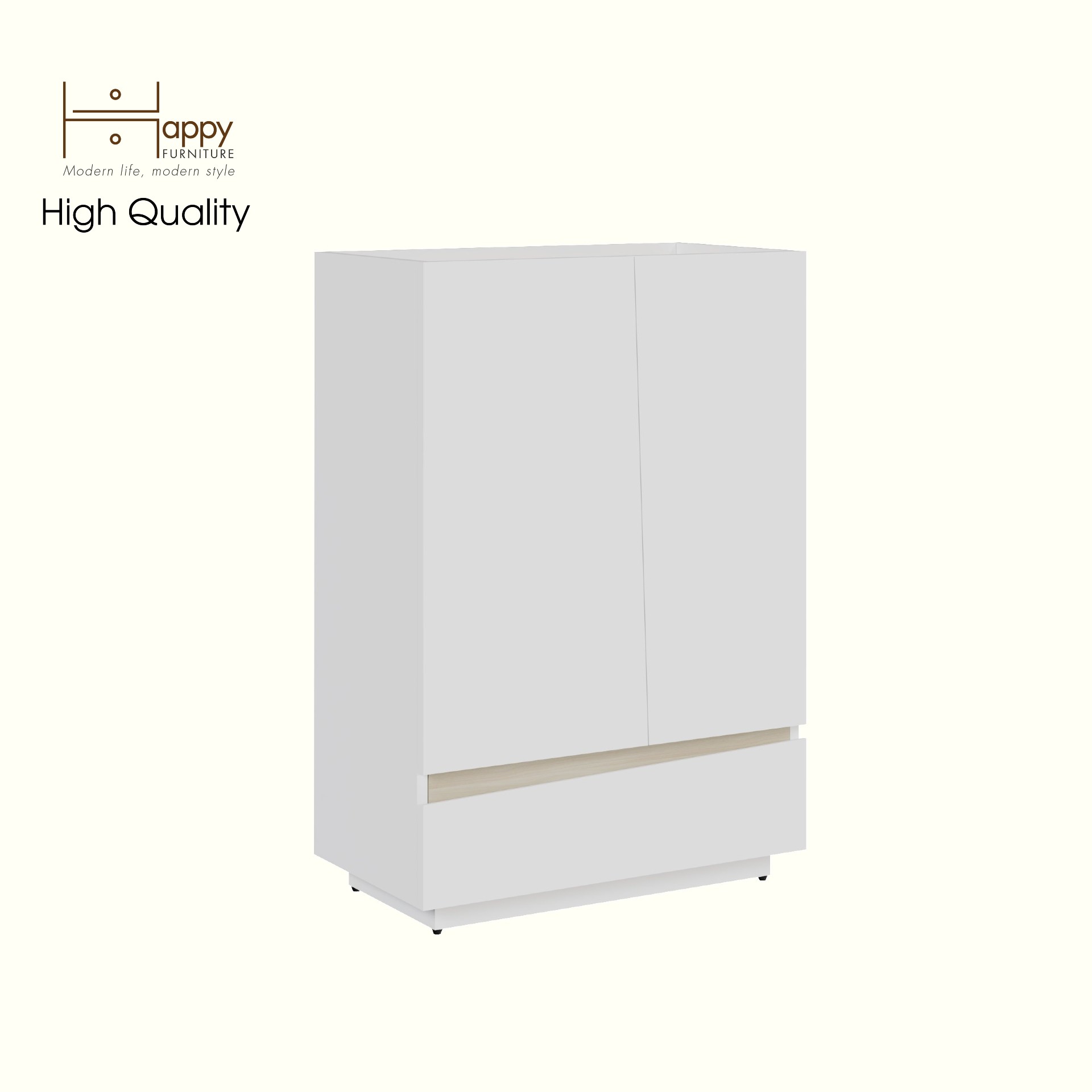 [Happy Home Furniture] VIGGO, Tủ lưu trữ 2 cửa mở - 1 ngăn kéo, 62cm x 32cm x 90cm ( DxRxC), TCM_173