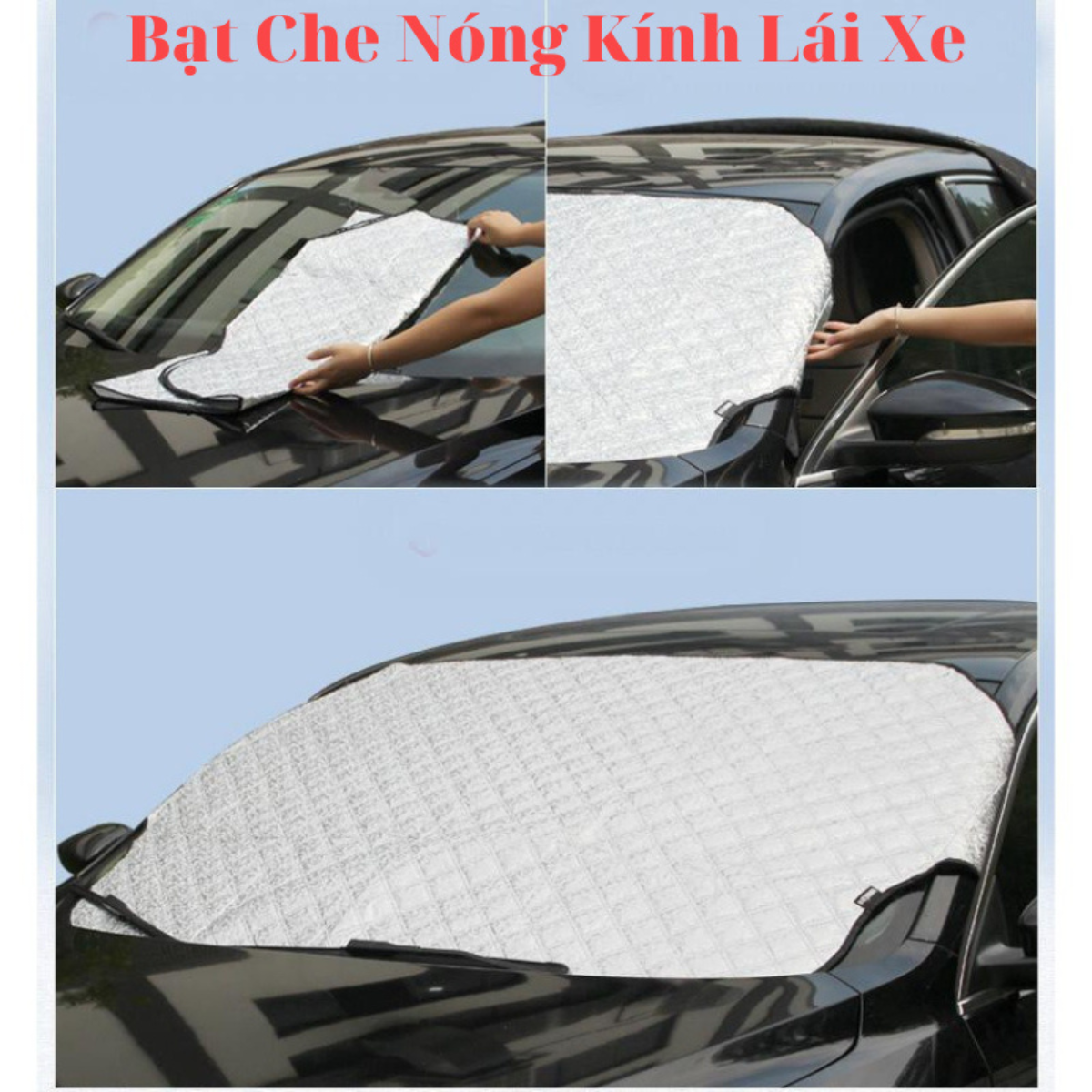 Bạt che nắng kính lái ô tô 4 lớp tráng bạc cách nhiệt chống tia uv bảo vệ nội thất ô tô hiệu quả