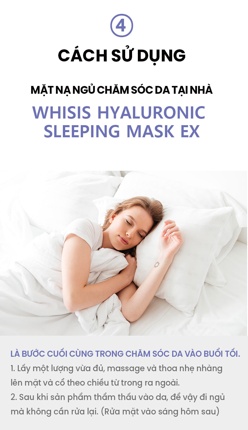 Mặt nạ ngủ cấp ẩm, chống lão hóa WHISIS HYALURONIC SLEEPING MASK EX - 70ml