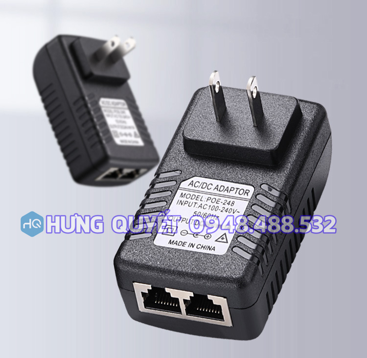 Bộ chuyển đổi điện POE 48V 0.5A 24W Adapter Nguồn POE  48V 0.5A 24W tiện lợi cắm là chạy cho các thiết bị mạng hỗ trợ POE