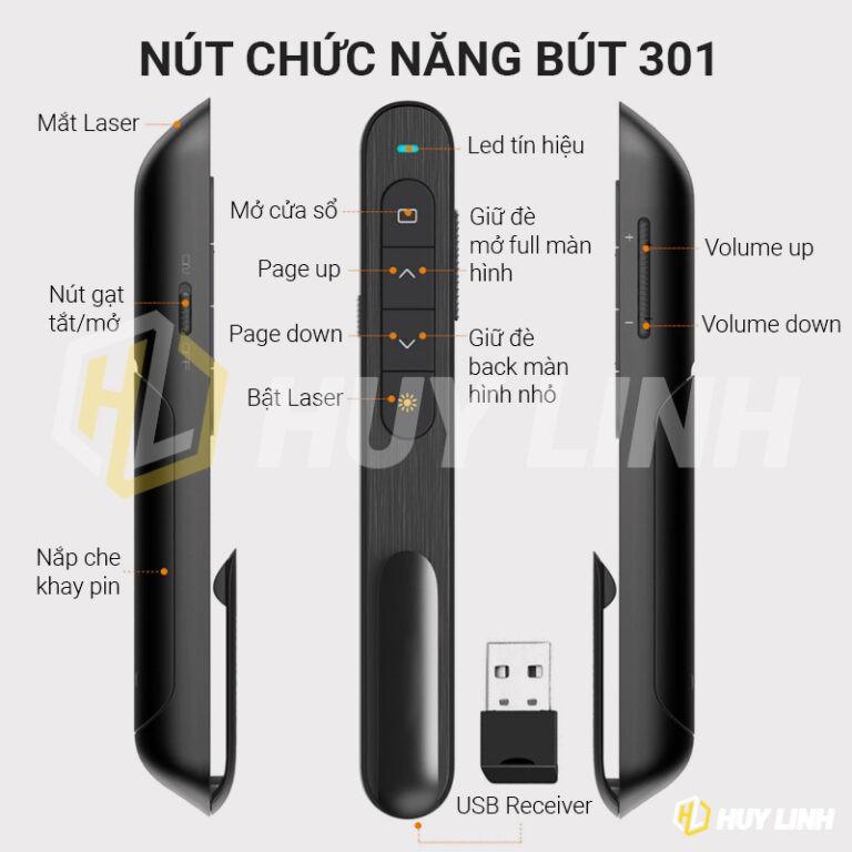 BÚT TRÌNH CHIẾU LASER KHÔNG DÂY 301