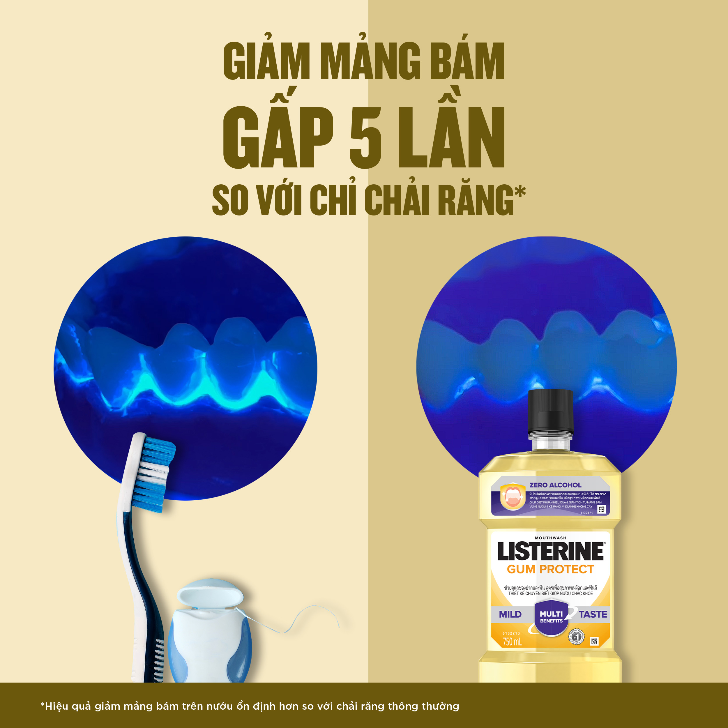 Bộ 2 Chai Nước súc miệng giúp nướu chắc khỏe Listerine Gum Care 750ml/chai 101109930