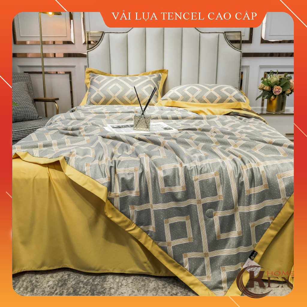 Bộ chăn ga gối lụa tencel 4 món - Mẫu 27