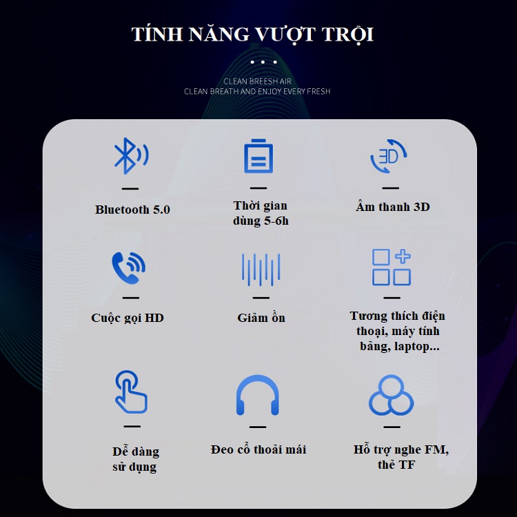 Loa Nghe Nhạc Bluetooth Huqu G600 - Thiết Kế Đeo Cổ Thể Thao Cá Tính - Hỗ Trợ Gắn Thẻ Nhớ, Nghe FM - Hàng Chính Hãng