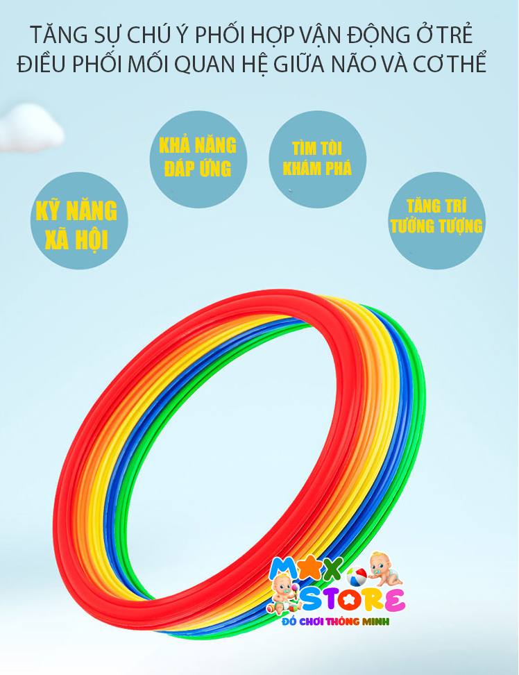 Bộ Đồ Chơi 10 Vòng Nhảy Tròn 38cm Vui Nhộn Cho Bé