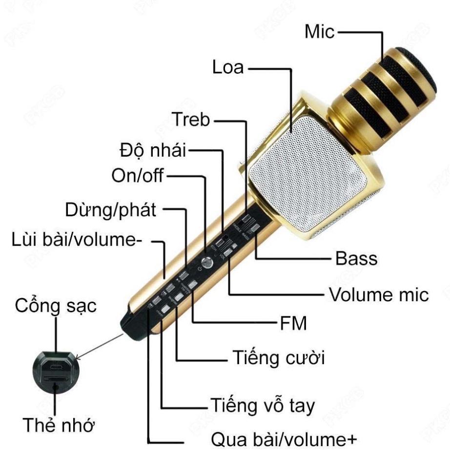 MICRO Không Dây Cầm Tay SD17 - Micro Karaoke bluetooth mini