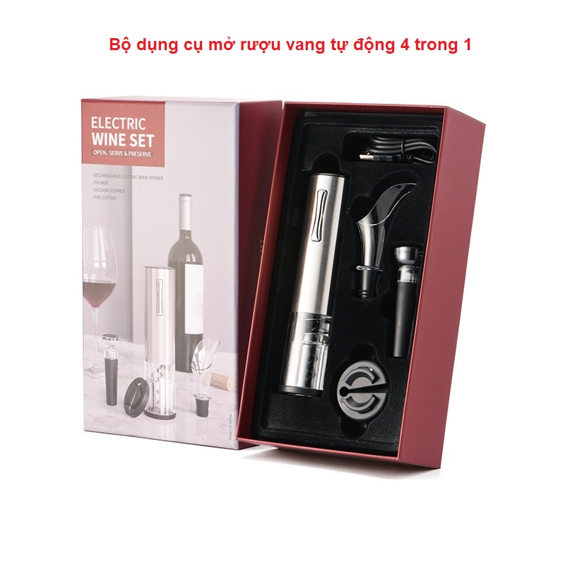 Bộ dụng cụ mở chai vang tự động