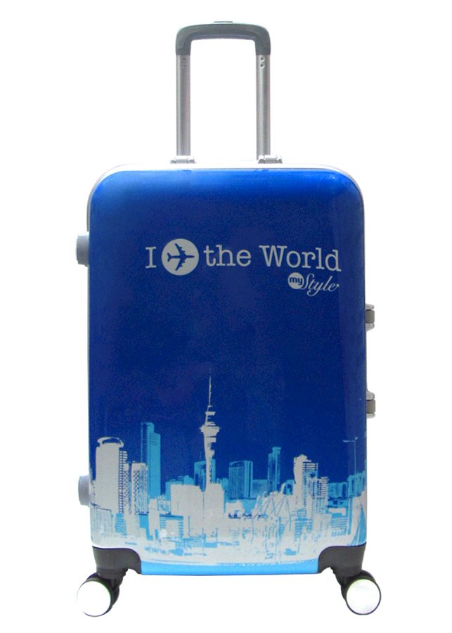 Vali nhựa khung nhôm khóa sập in hình I Fly The World TT005