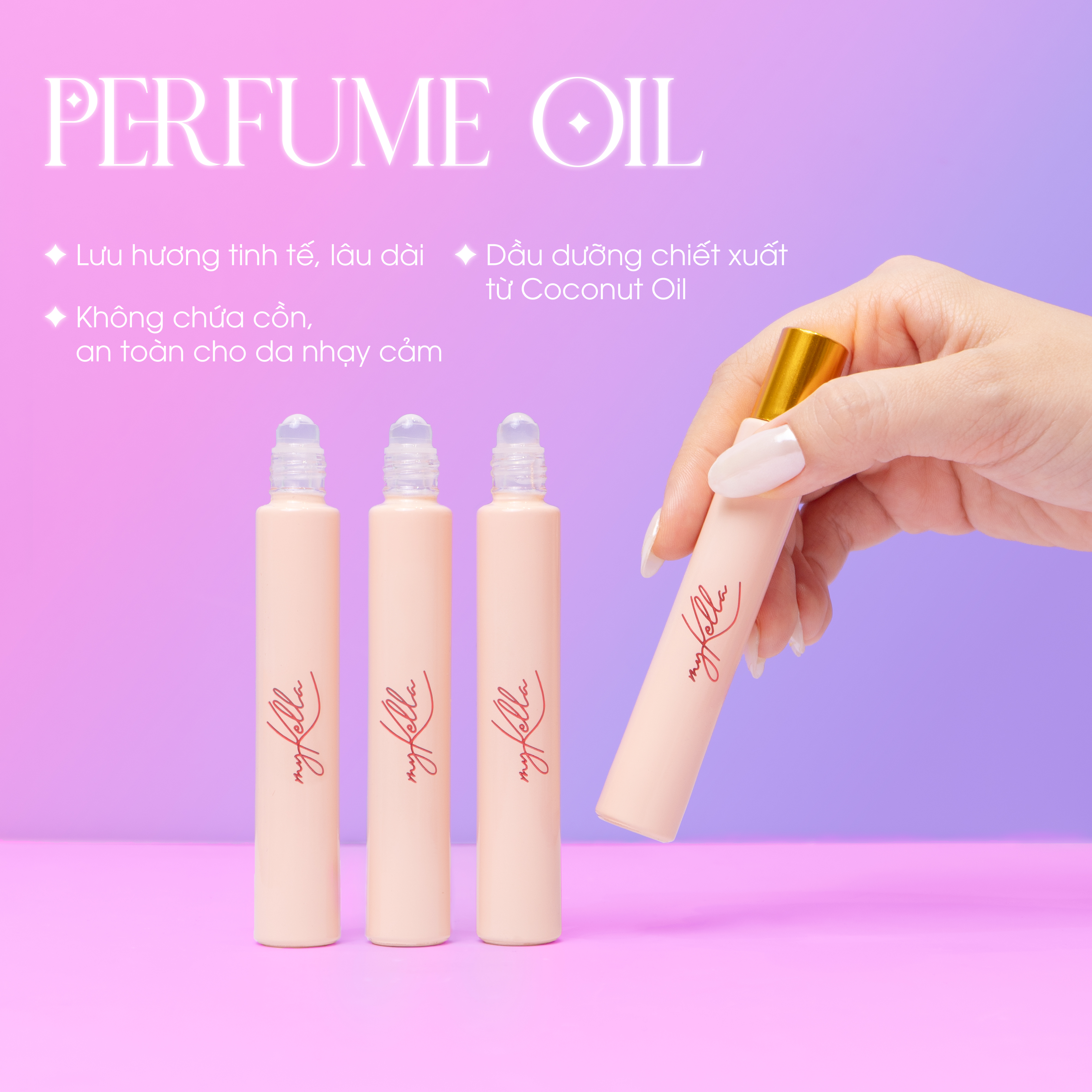 Nước Hoa Lăn myKella 10ml Tỏa Hương Quyến Rũ, Lưu Hương Suốt Ngày Dài