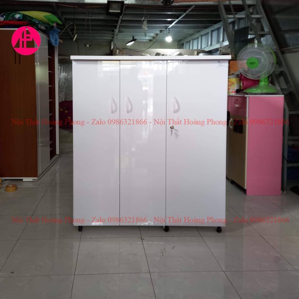 Tủ quần áo màu trắng 3 cánh mở nhựa đài loan free ship hoả tốc