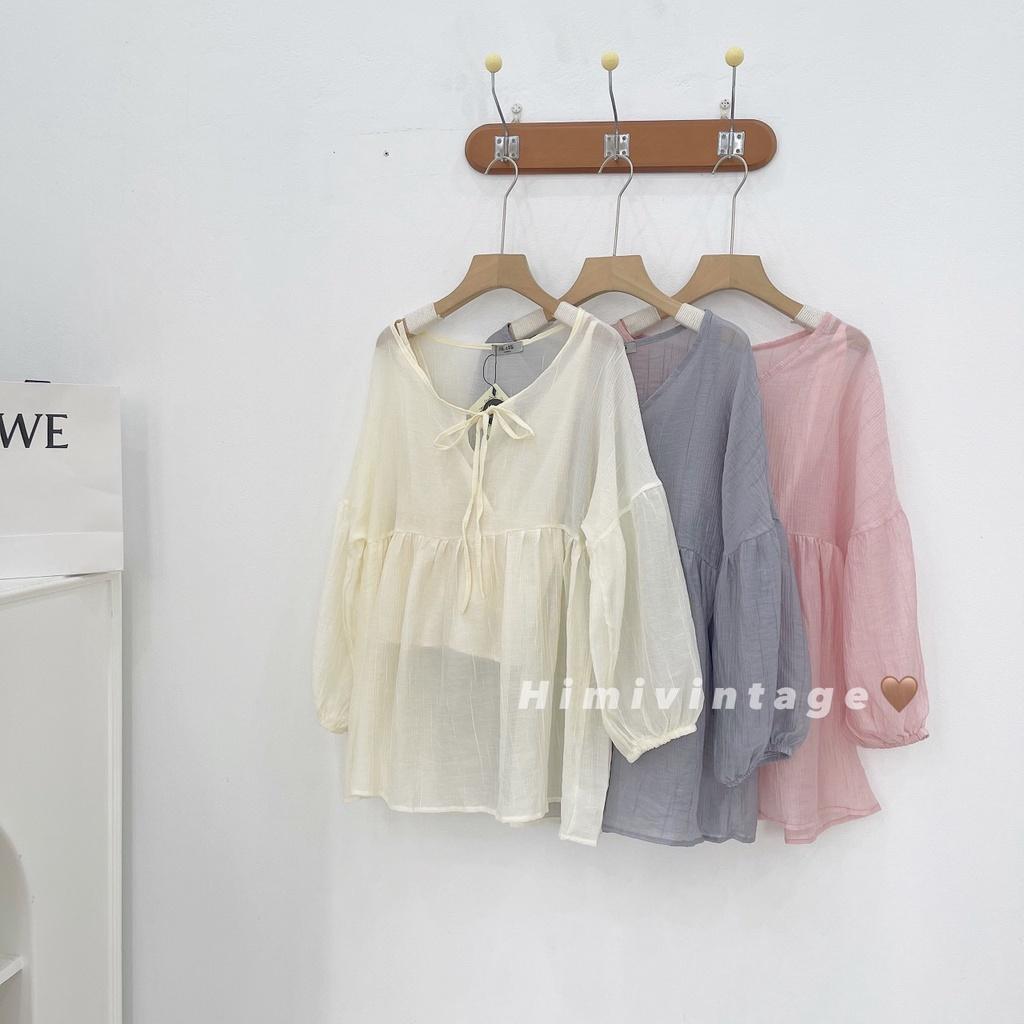 Áo voan tơ babydoll kèm áo 2 dây