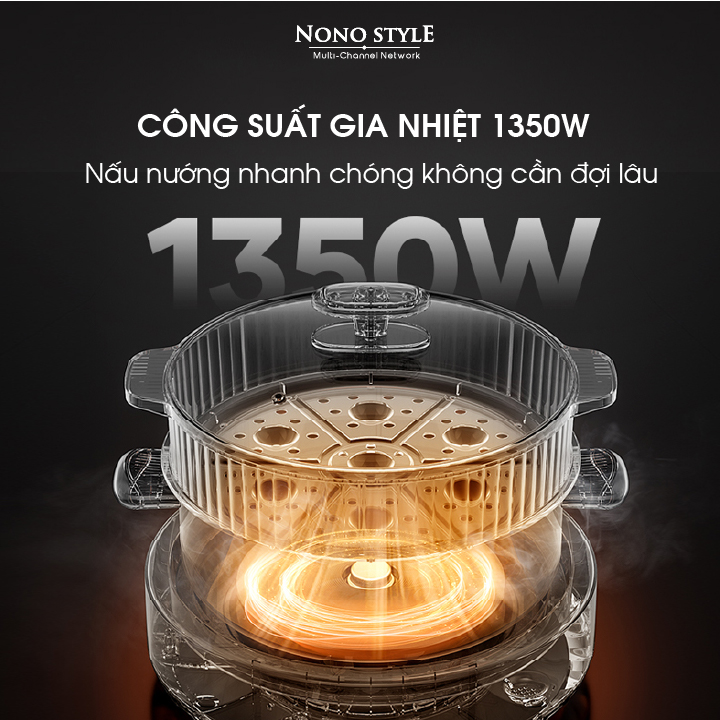 [Nhập CECAMP30KD1 giảm 30K] Nồi Lẩu Điện Đa Năng Nonostyle DRG-J50E (5L) - Hàng Chính Hãng