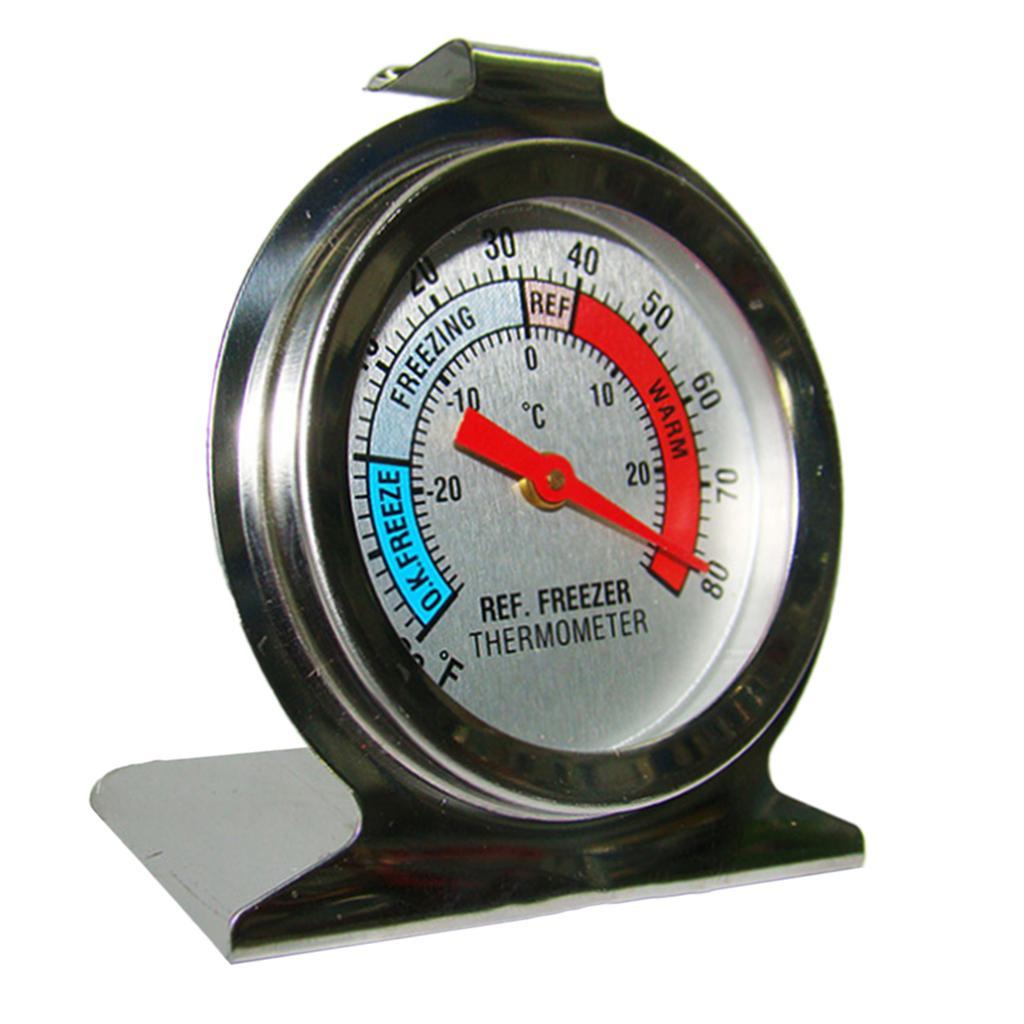 4X Kitchen Craft Stainless Steel Refrigerator &amp; Freezer Dial Thermometer