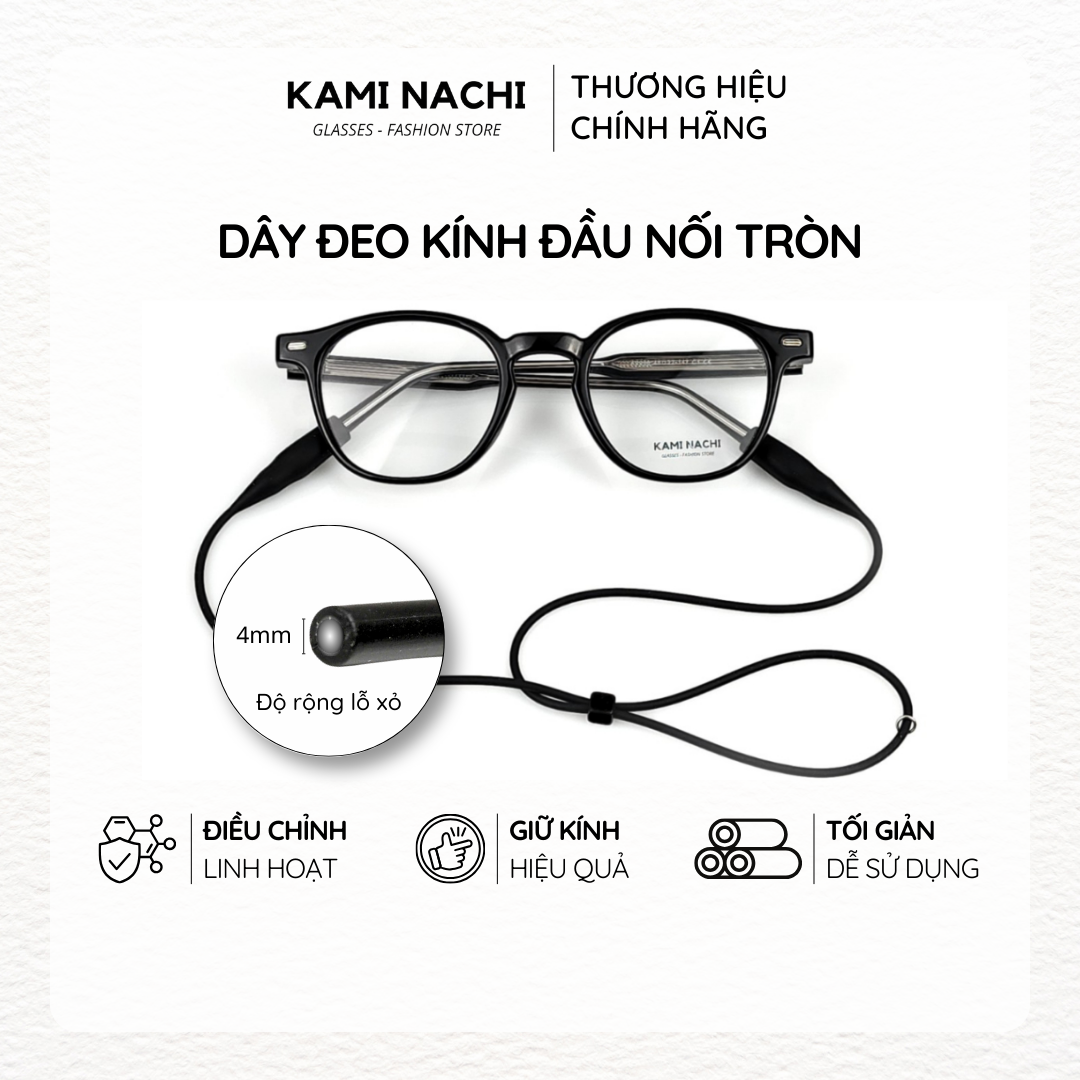 Dây đeo chống trượt cho mắt kính KAMI NACHI phiên bản nâng cấp lỗ tròn 4mm chất liệu silicon