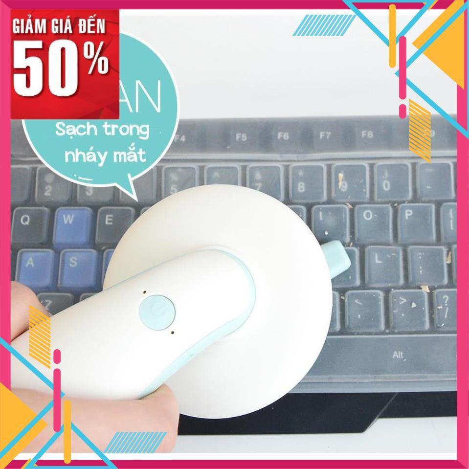 Máy hút bụi cầm tay mini sạc pin không dây để vệ sinh cho bàn làm việc phím laptop máy tính pc