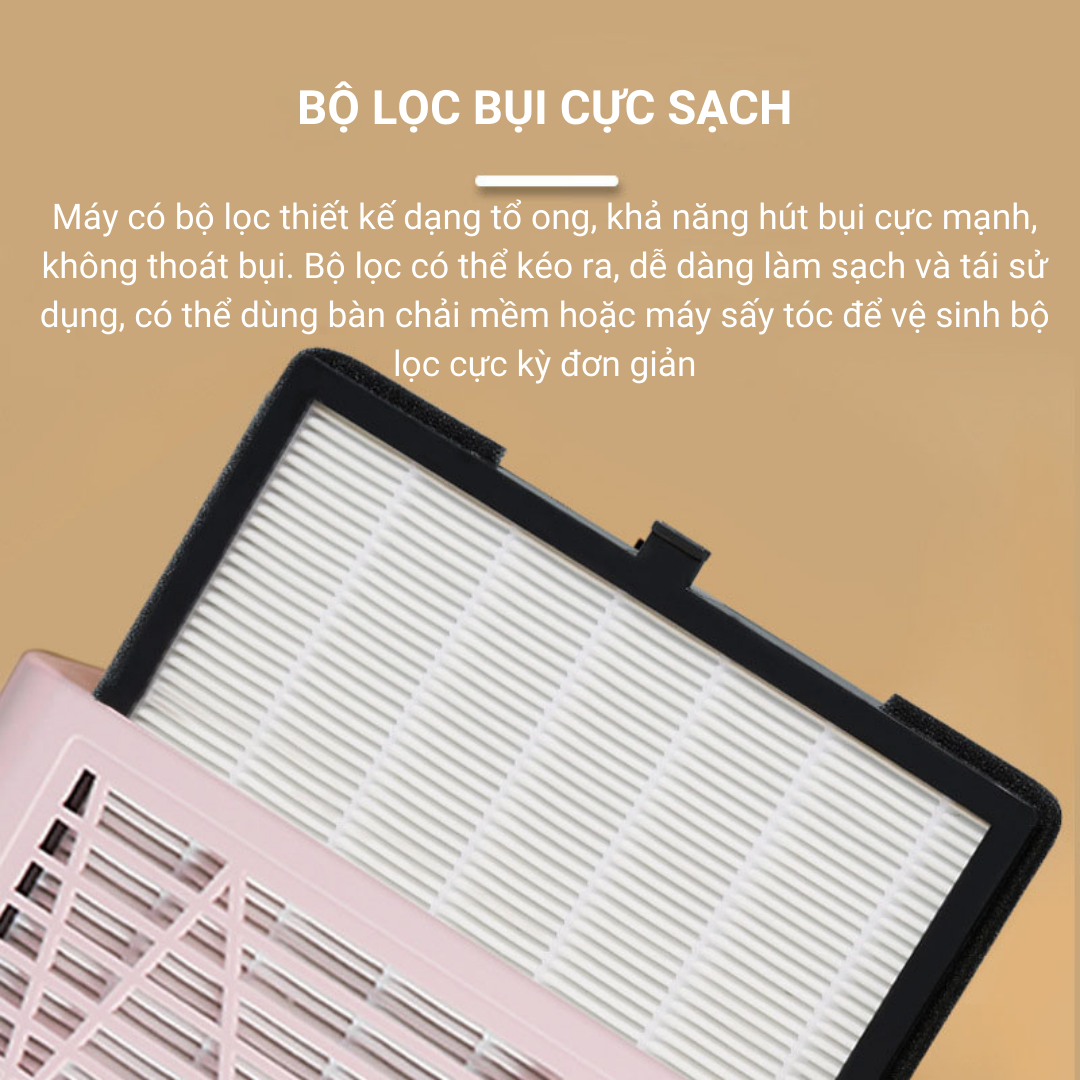 Máy Hút Bụi Nail BQ858-8, Máy Hút Bụi Móng Cao Cấp Công Suất Lớn 80W, Hút Siêu Sạch Chuyên Dụng Cho Ngành Nail