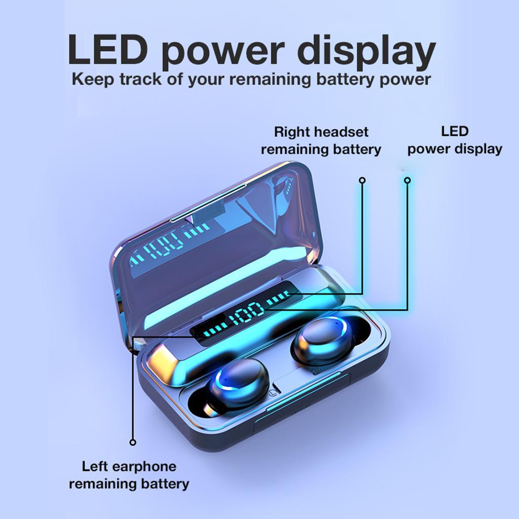 F9 Bluetooth 5.0 Earphones 350mAh  Wireless Stereo Earpieces with Charging Case