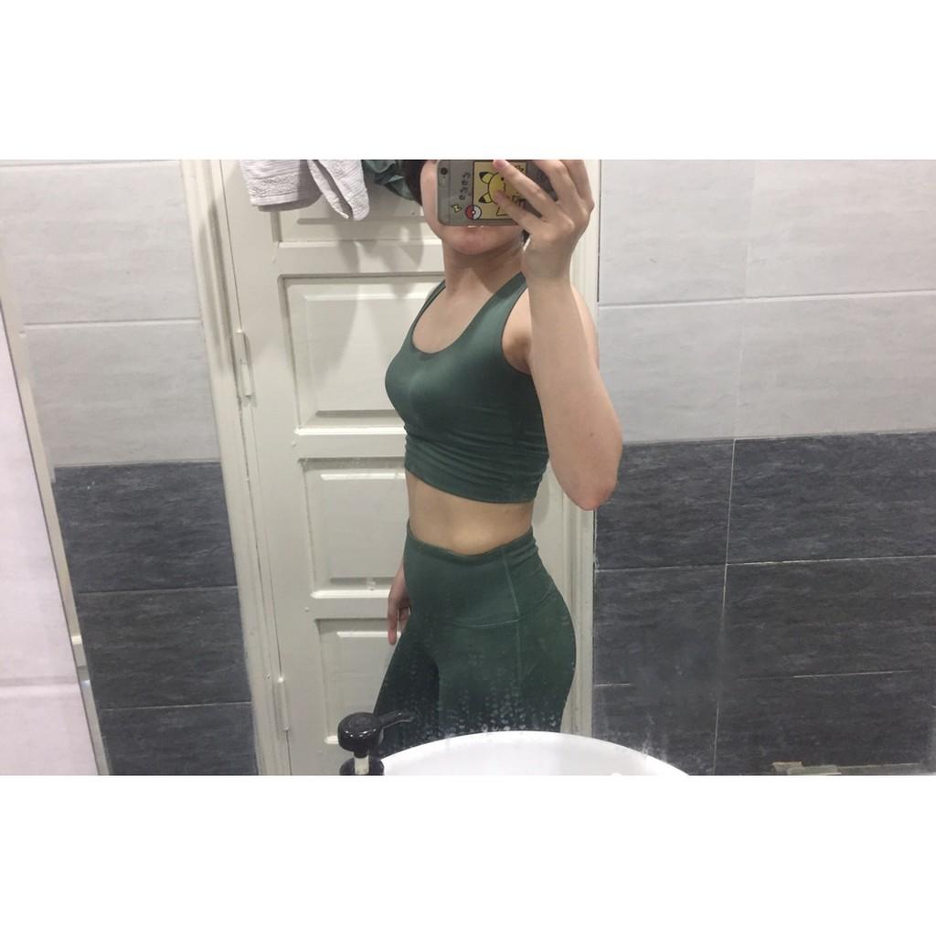 Set tập gym nữ, bộ đồ tập gym yoga erobic nữ chất vải co giãn thấm hút mồ hôi tặng kèm mút ngực