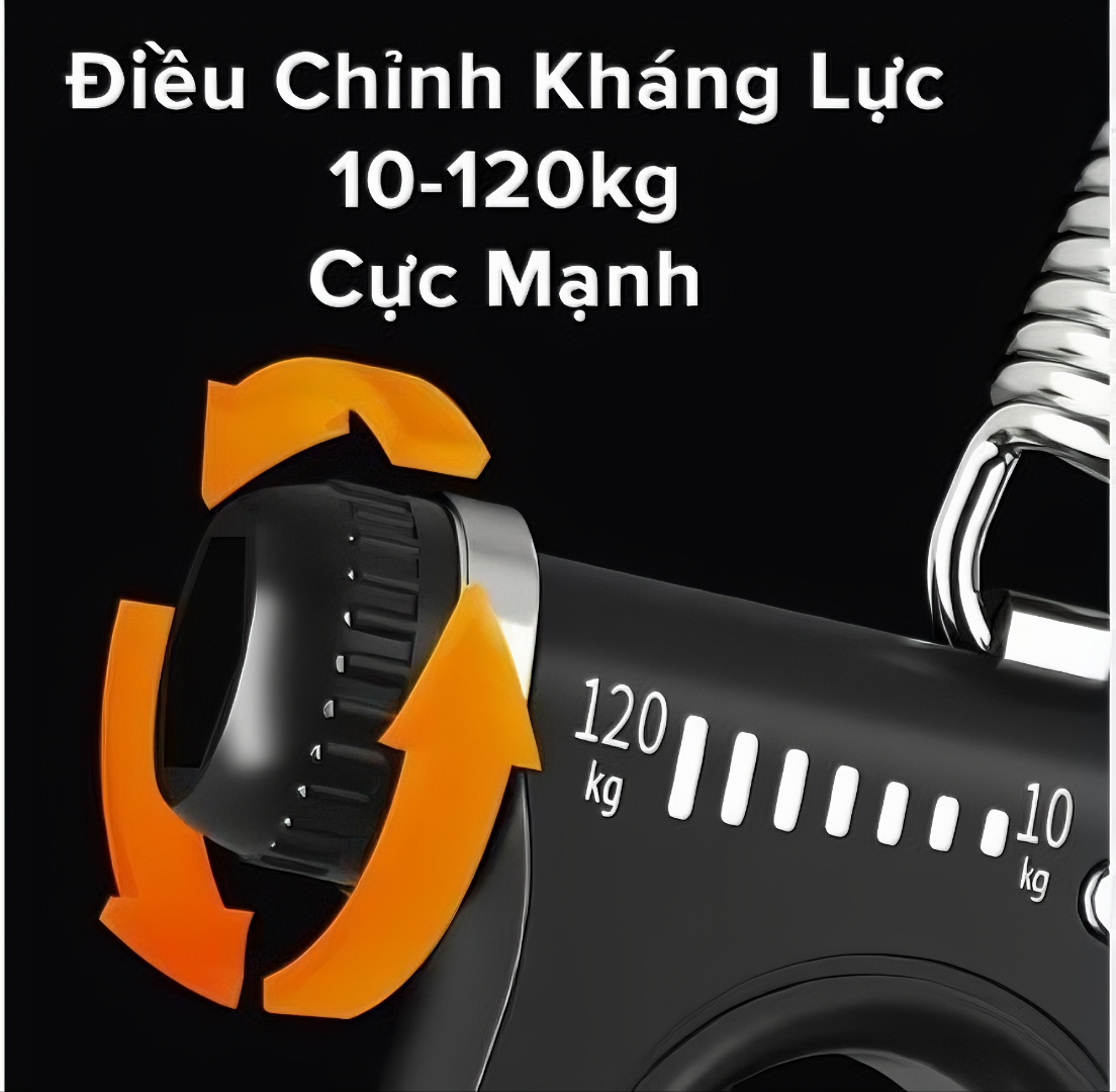 Kìm bóp cơ tay KG89 kháng lực có lò xo điều chỉnh có đếm số đếm giờ điện tử dụng cụ tập gym tại nhà lực từ 10-100kg - Hàng chính hãng