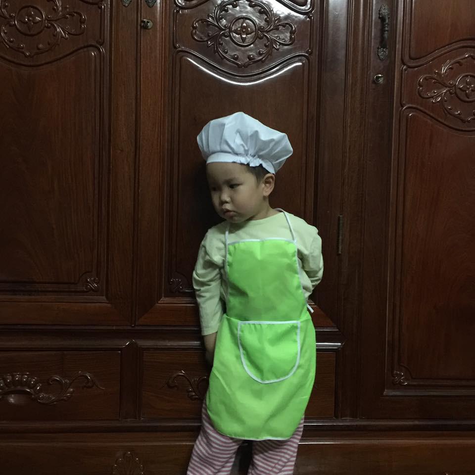 Bộ tạp dề đầu bếp + mũ nấu ăn dành cho bé