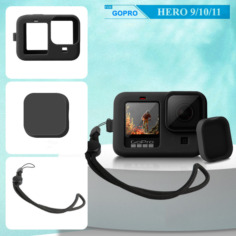 Vỏ silicon kèm nắp che cho GoPro Hero 9, GoPro Hero 10, GoPro Hero 11