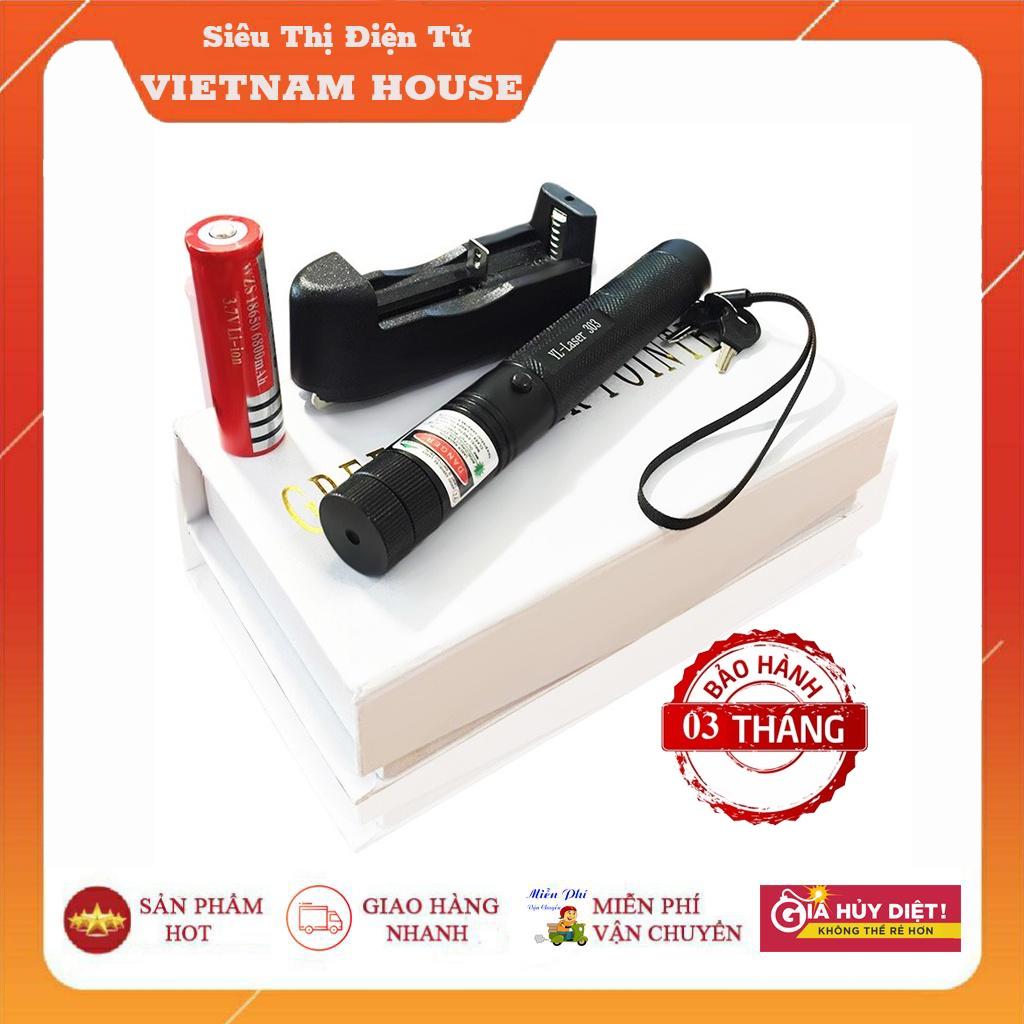 ĐÈN PIN LAZER 303 SIÊU CHẤT - SÁNG CỰC XA - TẶNG KÈM PIN &amp; CỦ SẠC