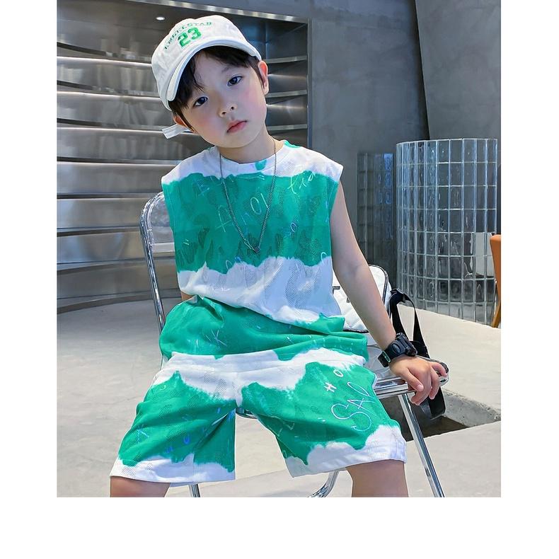Đồ bộ sát nách cho bé trai phong cách Hàn Quốc bigsize 20-38KG chất thun cotton 4 chiều mềm mịn mát